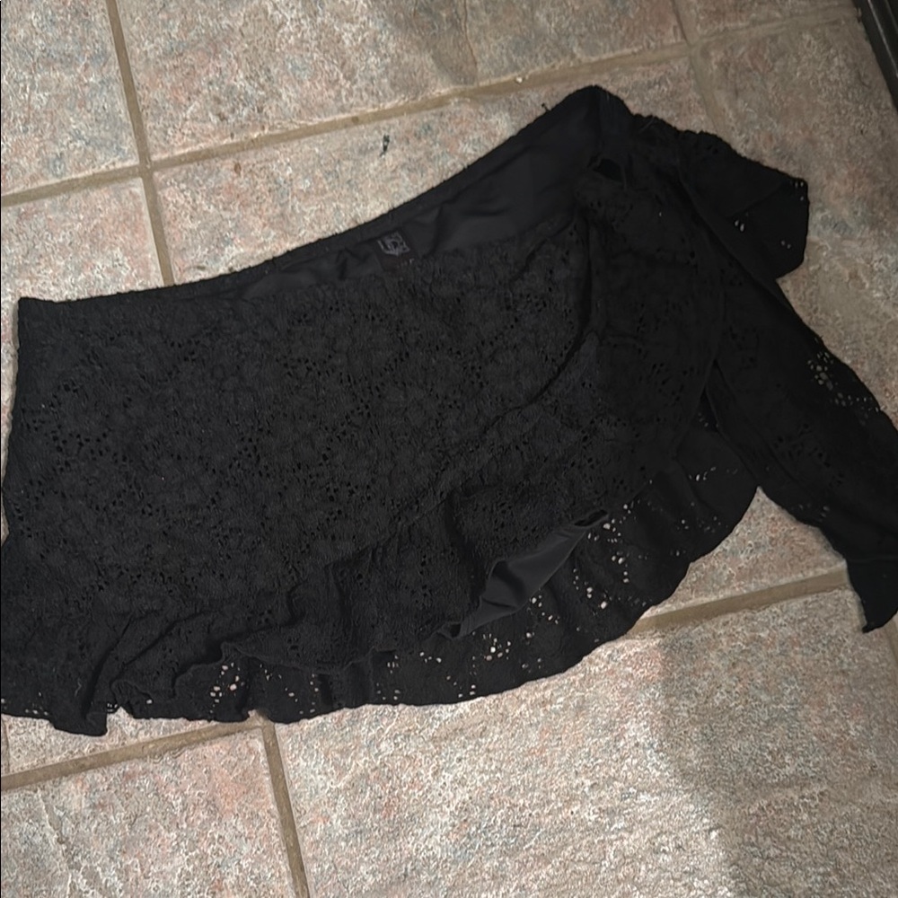 Smart & Sexy Black Asymmetrical Wrap Mini Swim